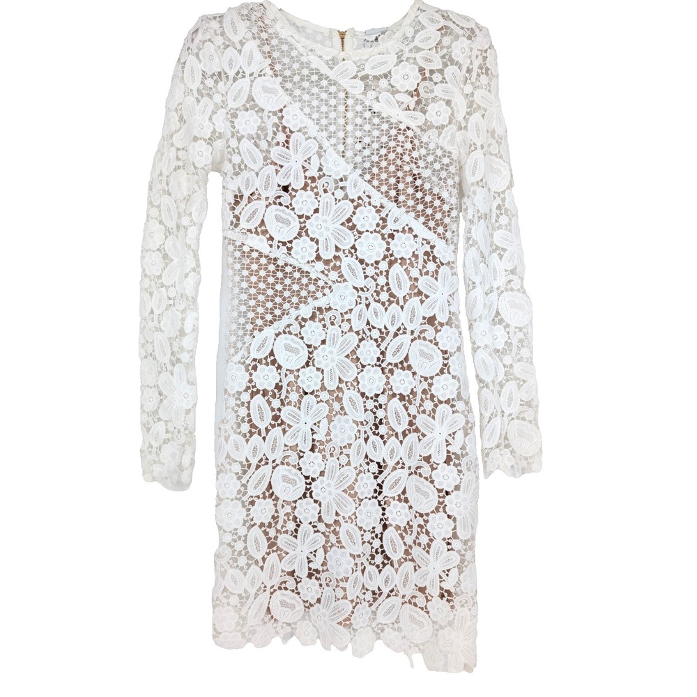 Selfie Leslie Reinhart White Lace Coquette Sheer Angel Fairycore Mini Dress XS - Picture 5 of 12